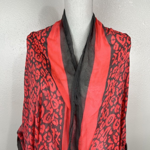 J Francis Scarf Orange Grey Animal Print Accessories Shawl Neck Warmer - Picture 8 of 11